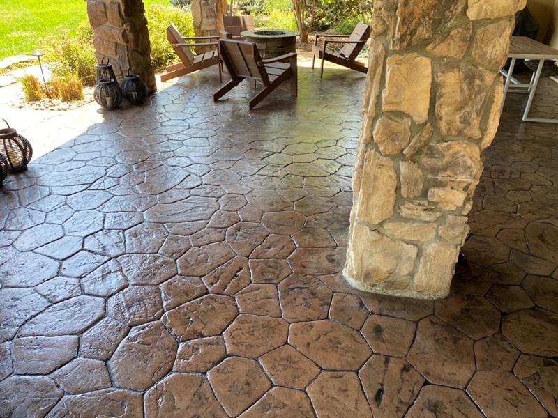Fort Collins colored-stained-stamped-concrete-patio